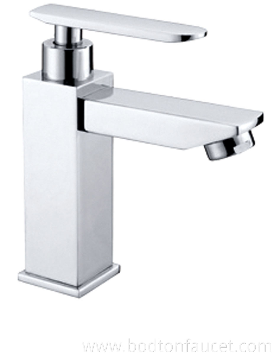 Single cold brass basin faucet